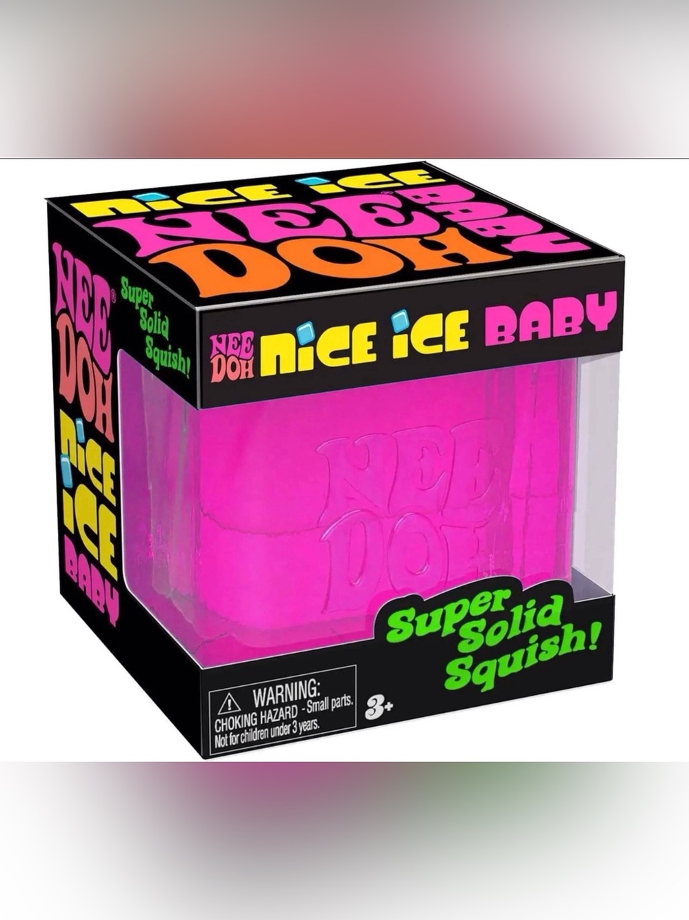 NeeDoh Nice Ice Baby Super Solid Squish - Hot Pink